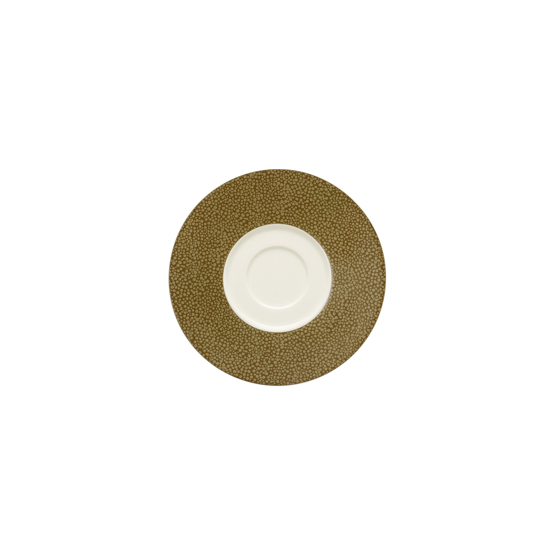 Untertasse rund mit Doppelspiegel 166 mm olive Purity Pearls