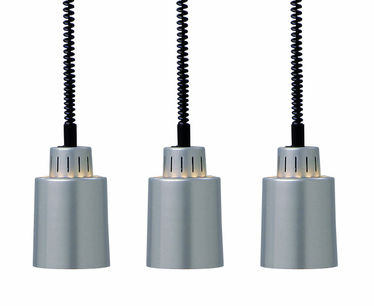 Wärmestrahlerleiste silberfarbig 3 x 250 W ø 140 mm