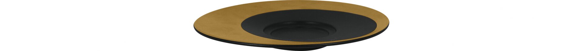 Untertasse 145 mm schwarz / gold