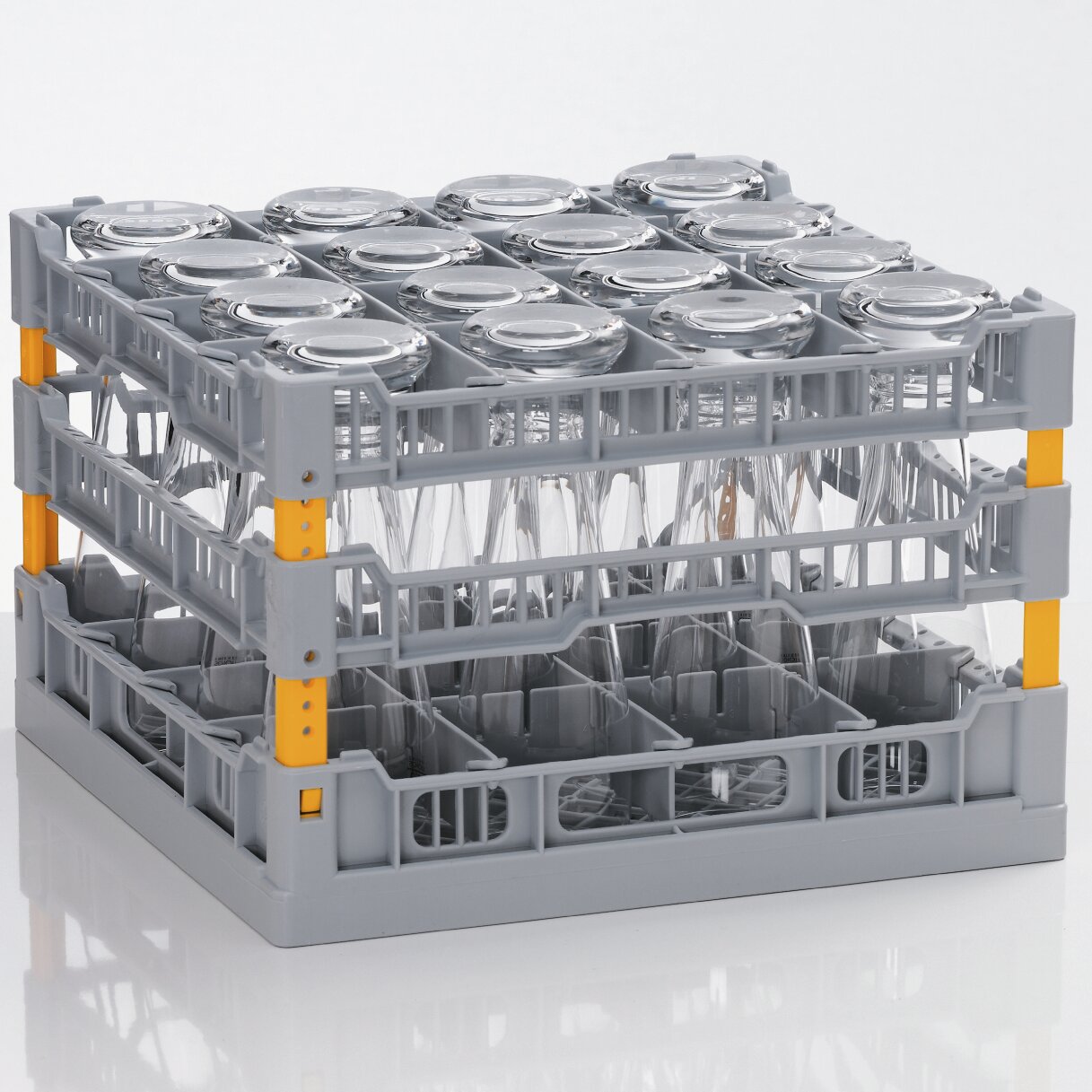 Gläserkorb Kunststoff für 16 Gläser / 400 x 400 mm / max. Glashöhe 240 mm