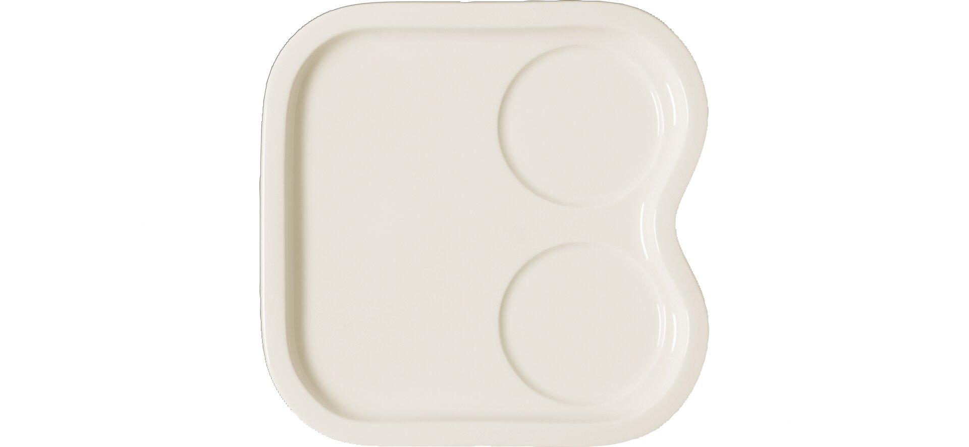 Platte quadratisch 2 Ringe 200 mm crème