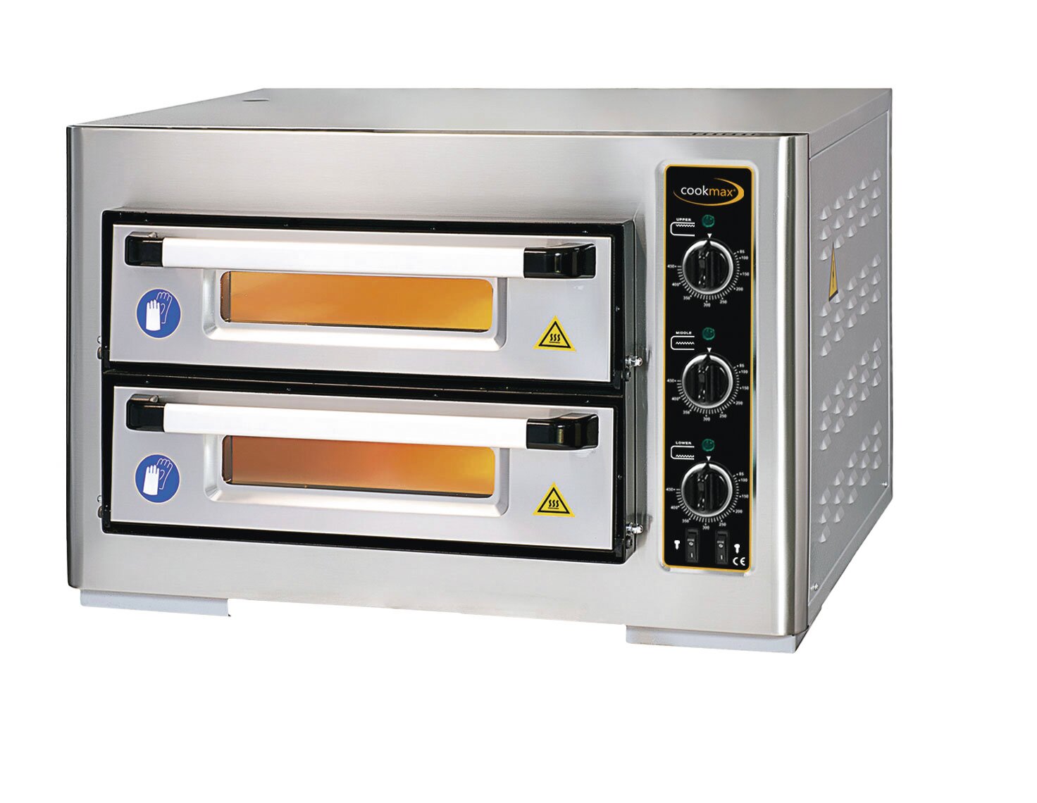 Pizzaofen 2 Backkammern für 8 Pizzen ø 250 mm