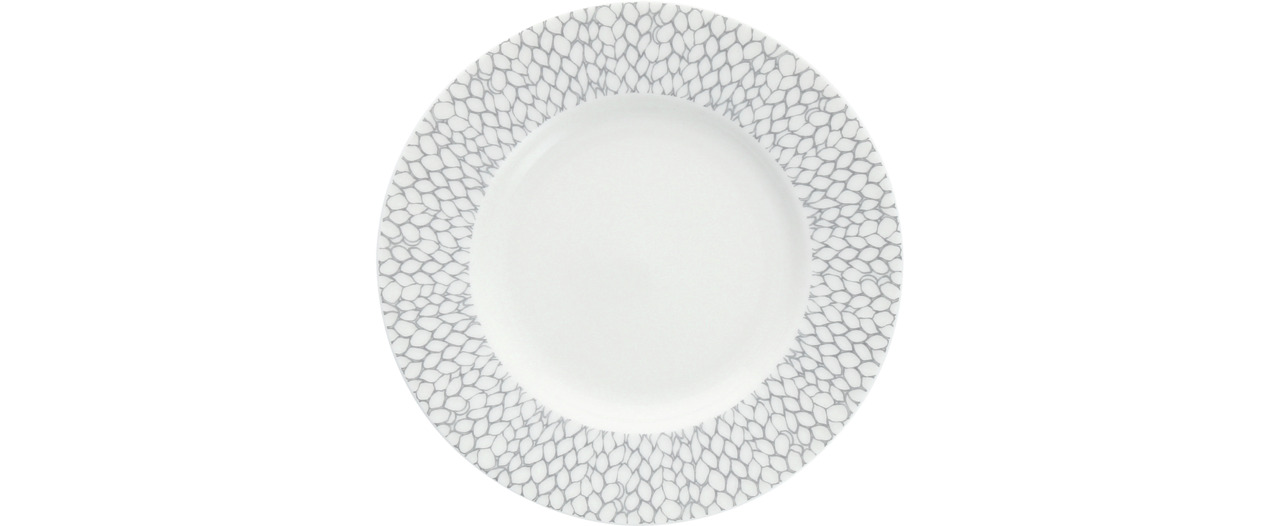 Teller flach mit Fahne 165 mm weiß-grau Amanda