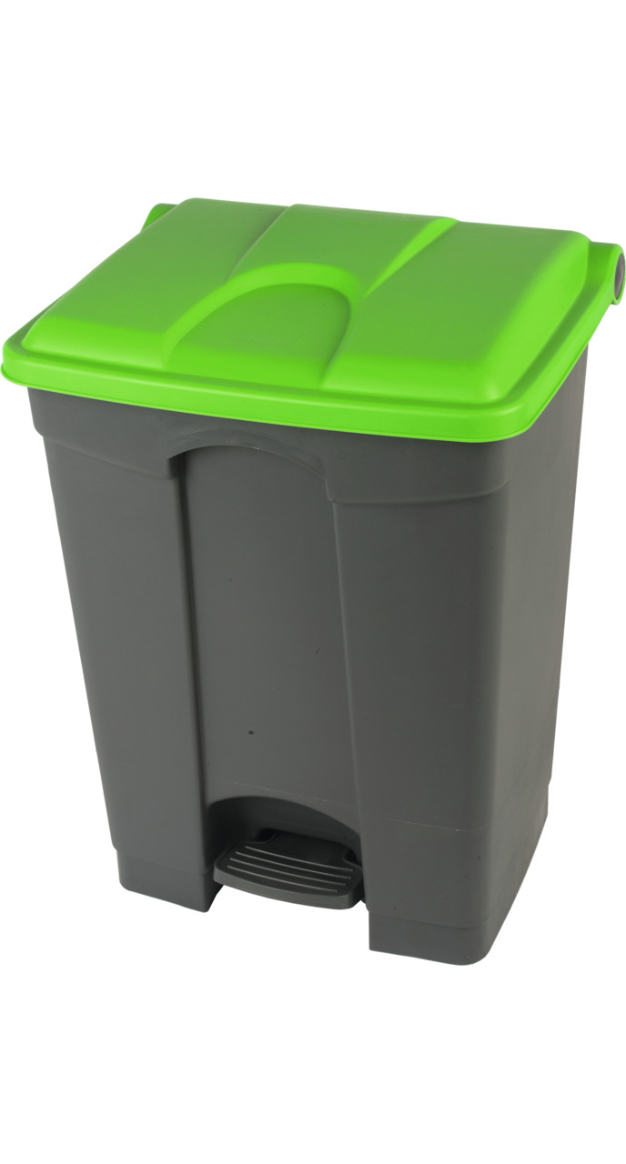 Treteimer 70 l rechteckig grau / grün 412 x 495 x 673 mm