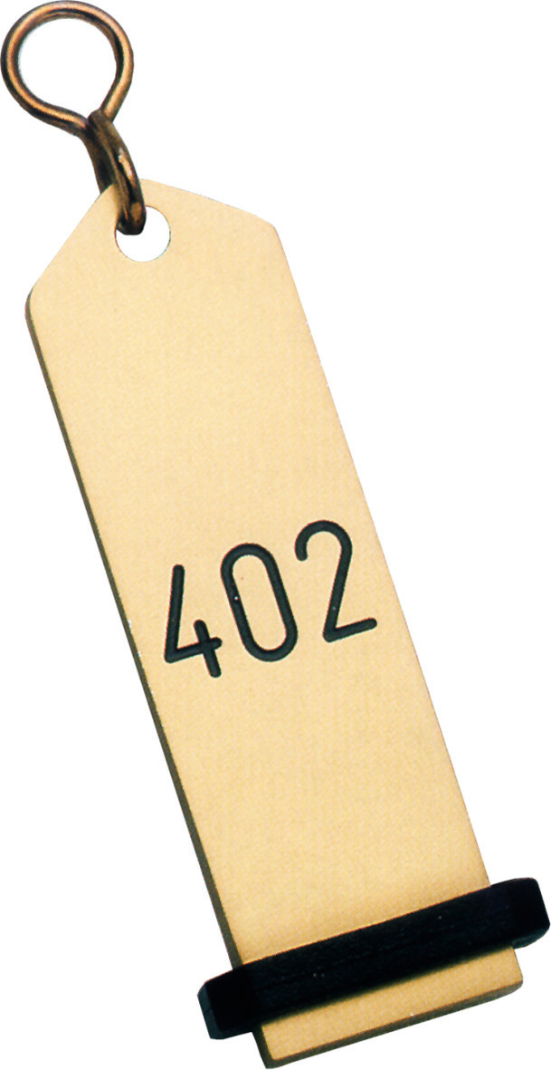 Hotel-Schlüsselanhänger 30 x 100 mm gold