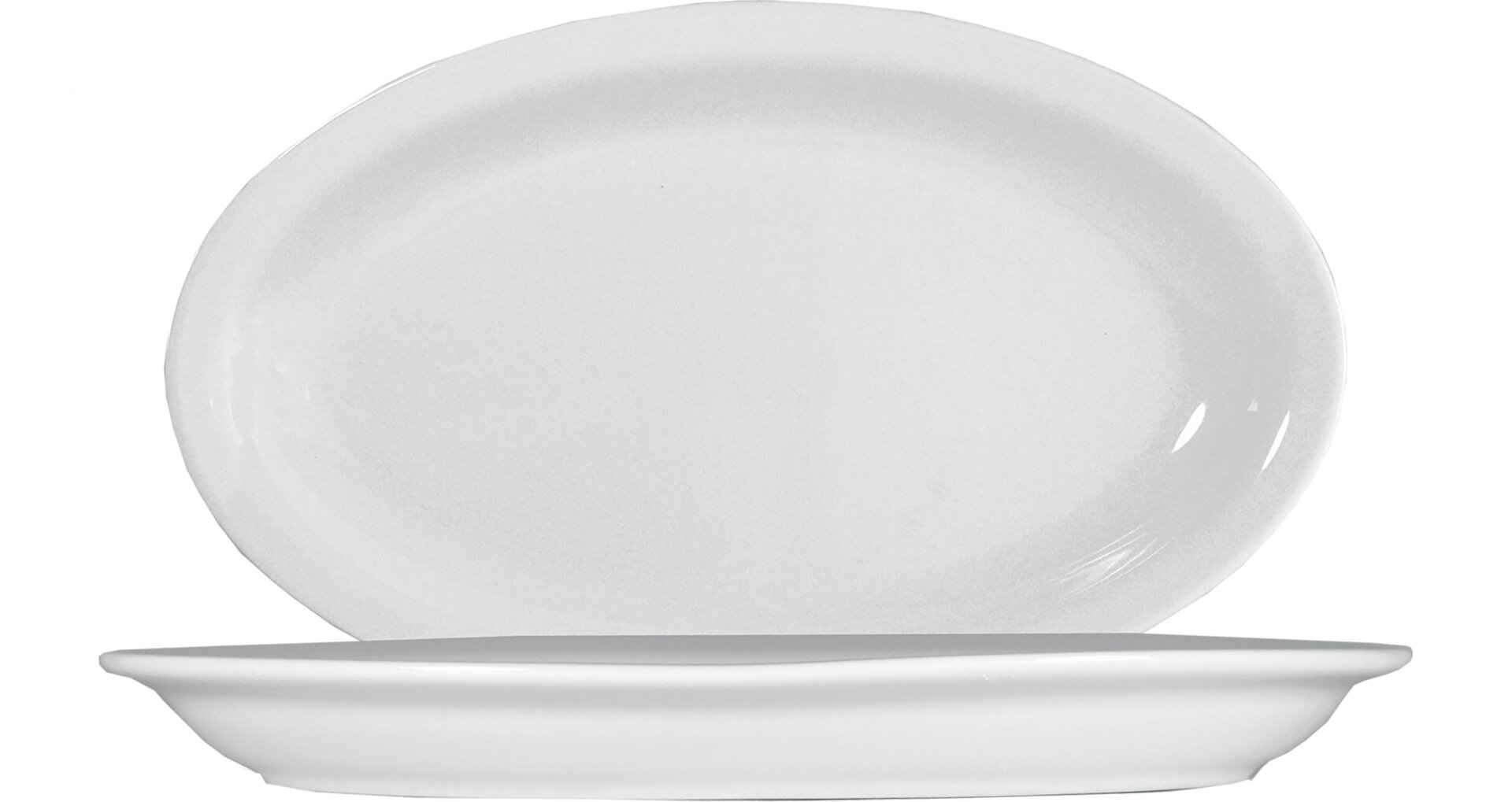 Platte oval 325 x 200 mm white Roma White