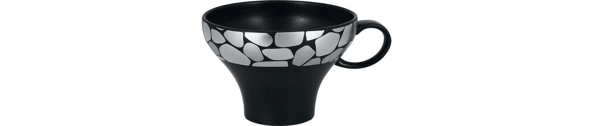 Cappuccinotasse 0,28 l silber / schwarz