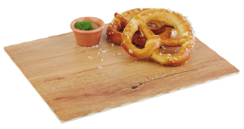 GN-Tablett GN 1/1 530 x 325 x 15 mm Holzoptik mit Antirutsch-Füßchen