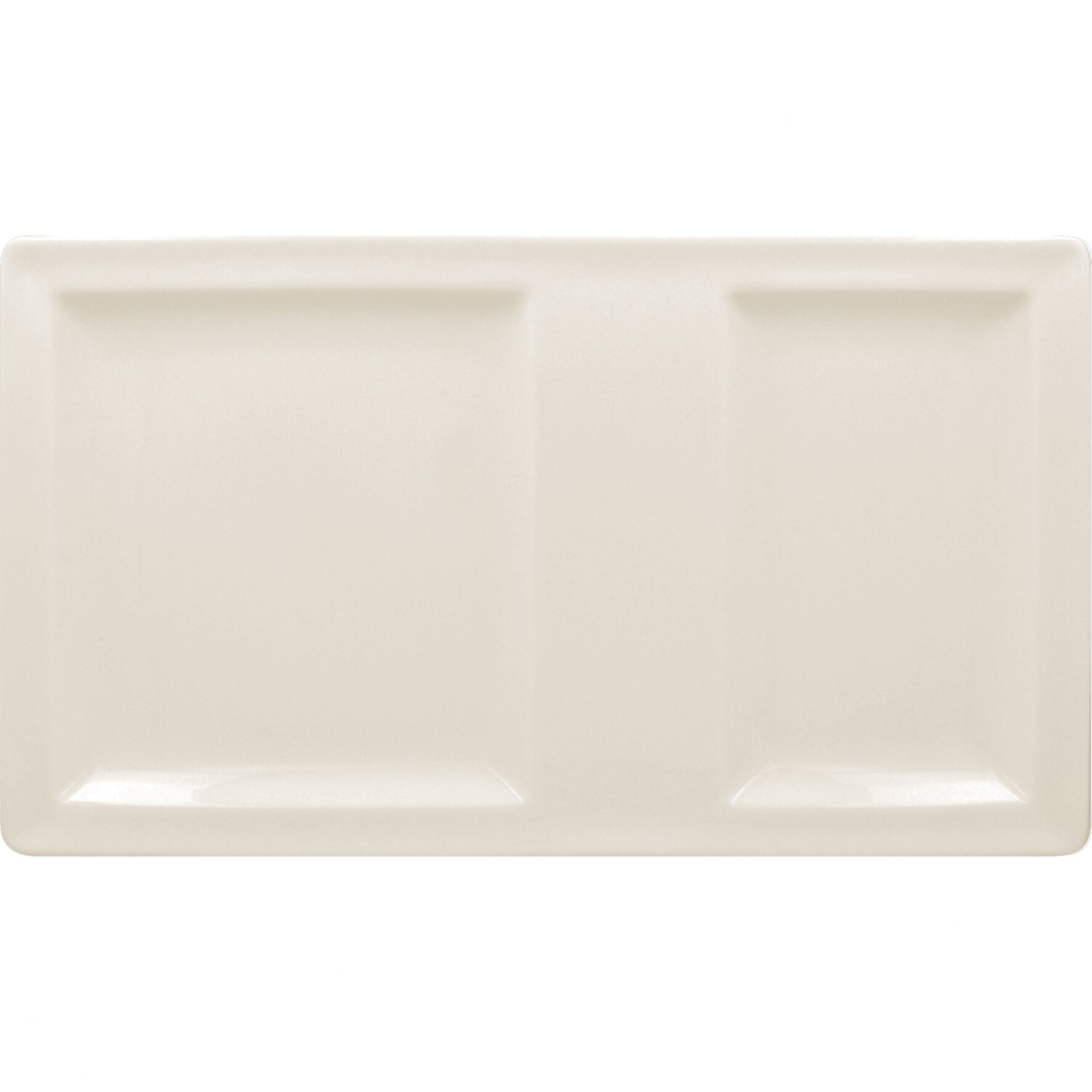 Platte rechteckig 370 x 210 mm mit 2 Flächen creme Classic Gourmet