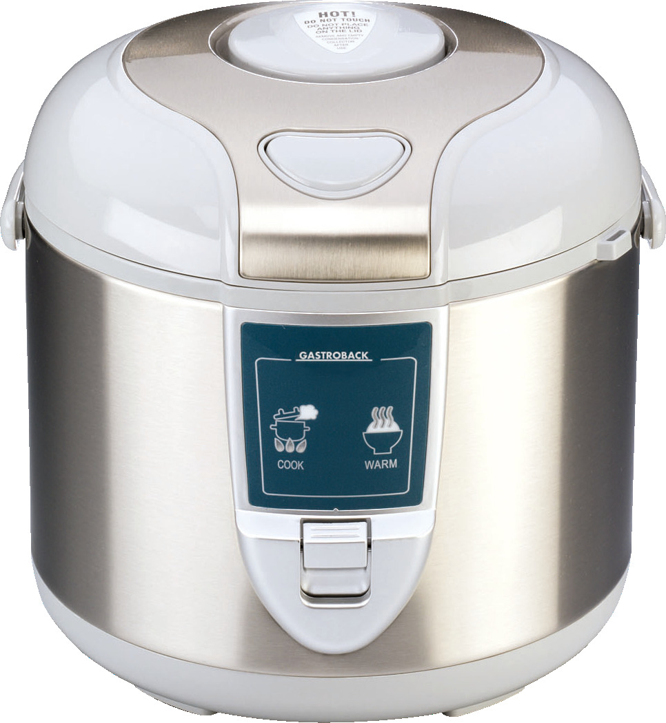 Schmackhafter Reis im Handumdrehen! Ein Reiskocher erleichtert Ihnen das Kochen von Reis. Möglich wird das, indem Sie lediglich die Zutaten in das Gerät geben, dieses per Knopfdruck betätigen und dann stehen lassen können, bis der köstliche und perfekt gegarte Reis bereit zum Auftischen ist.  
Gerade wenn Sie viele Gerichte mit Reis anbieten, kann dieser Ihnen die Arbeit sehr erleichtern. Die meisten Reiskocher sind elektrisch gesteuert. 
Diese haben verschiedene Garprogramme und ermöglichen oftmals nicht nur das Garen von Reis, sondern auch das Warmhalten. Außerdem wird Ihnen der Reis dank der Antihaftbeschichtung nie mehr anbrennen. 