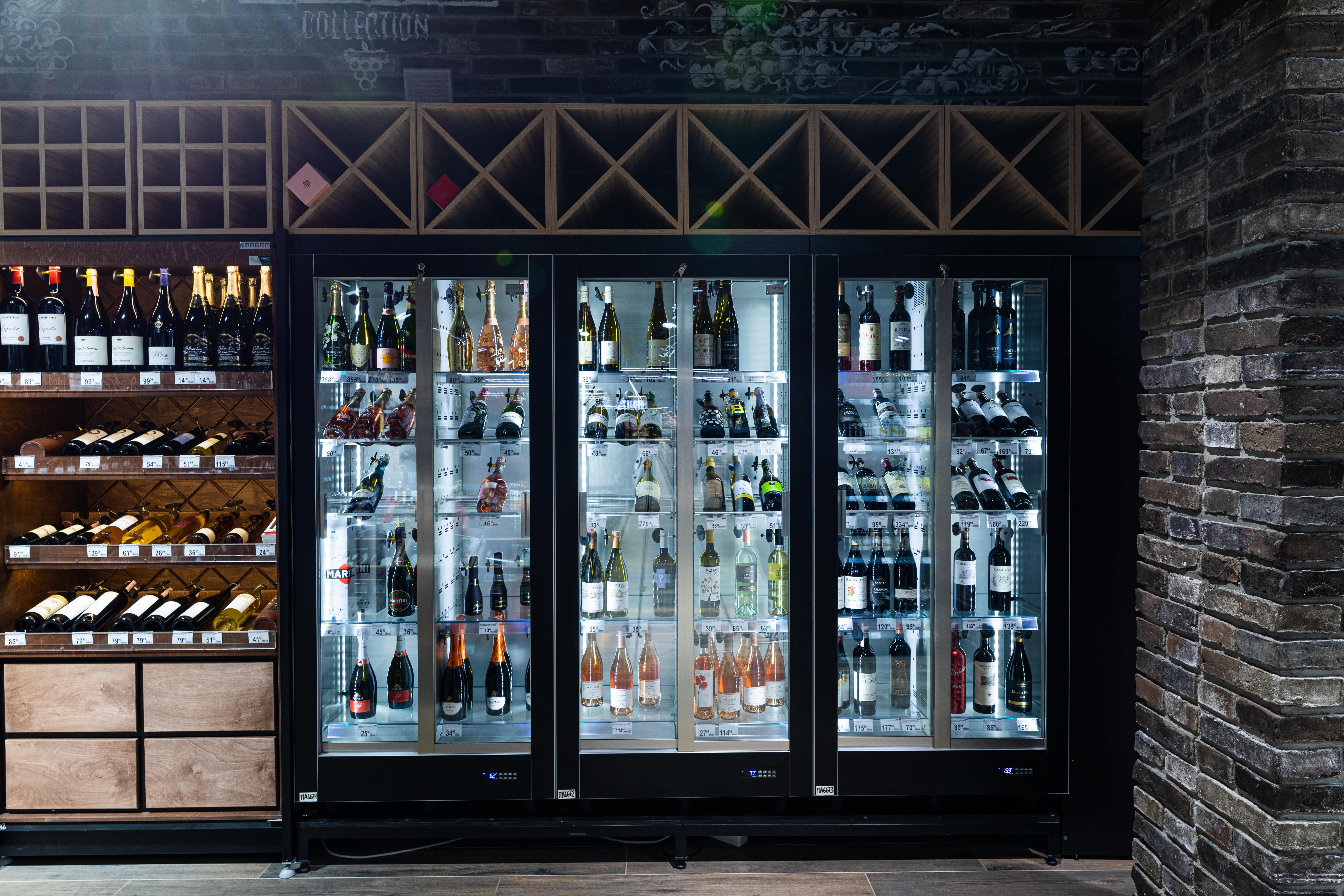 Flaschenkühlschrank im Restaurant