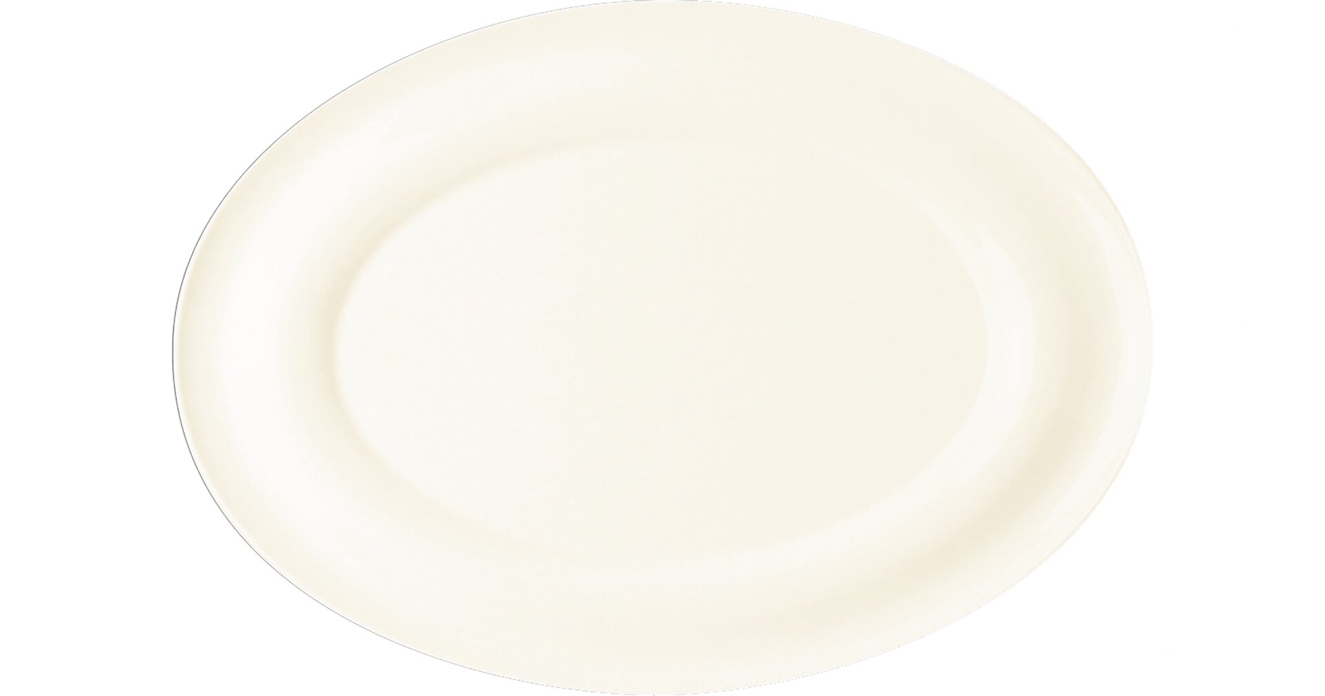 Platte oval 320 x 225 mm weiß crème
