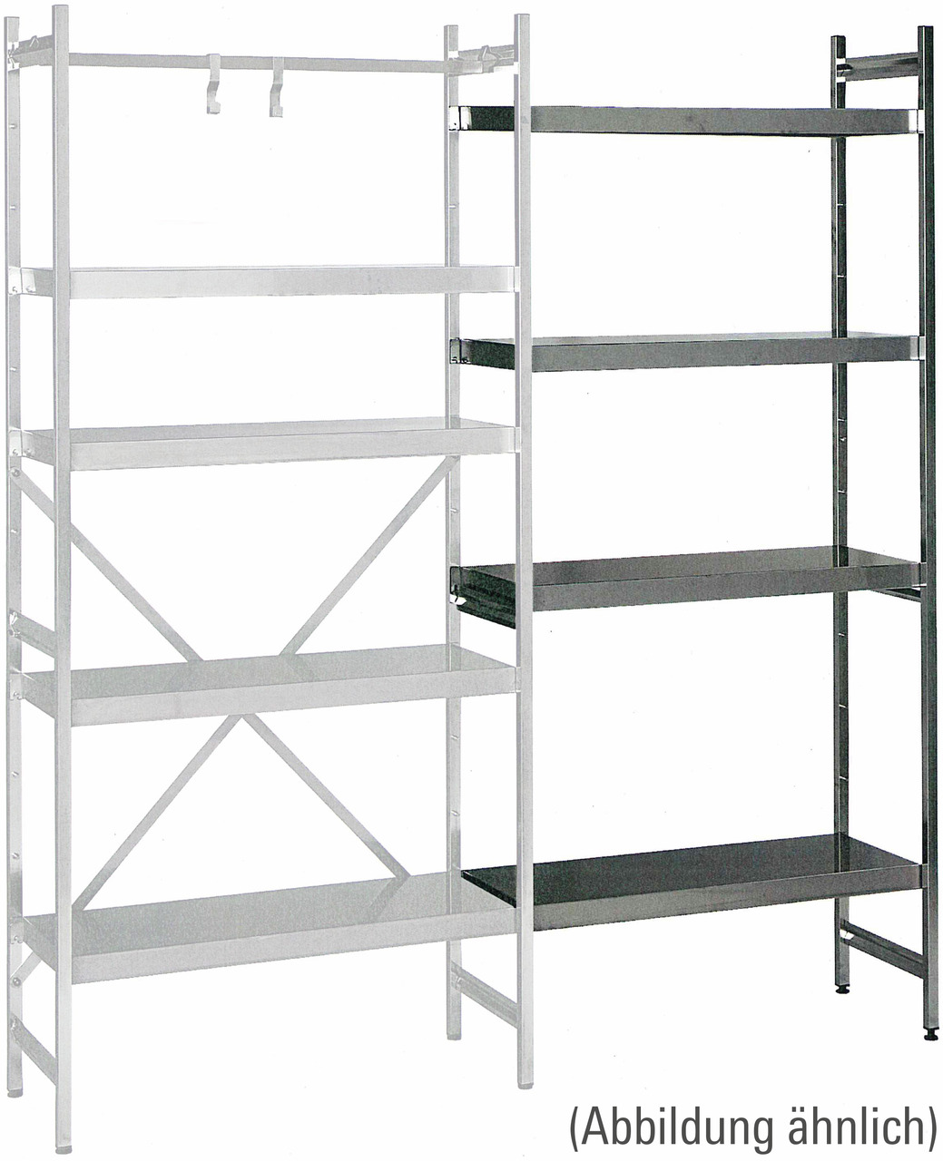 Edelstahl-Anbauregale 775 x 500 x 1800 mm