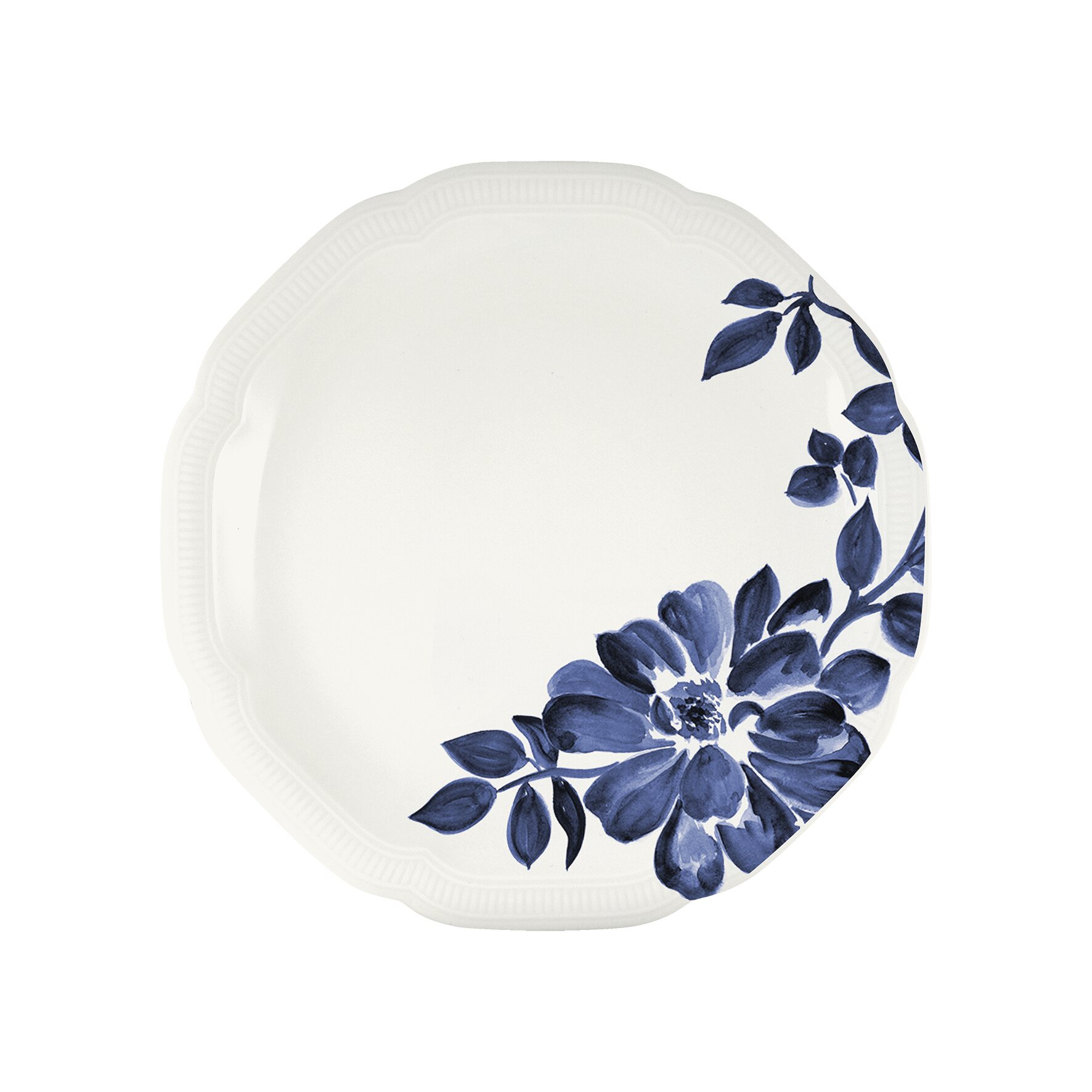 Coupteller flach rund mit Relief 212 mm blue Floral Charm