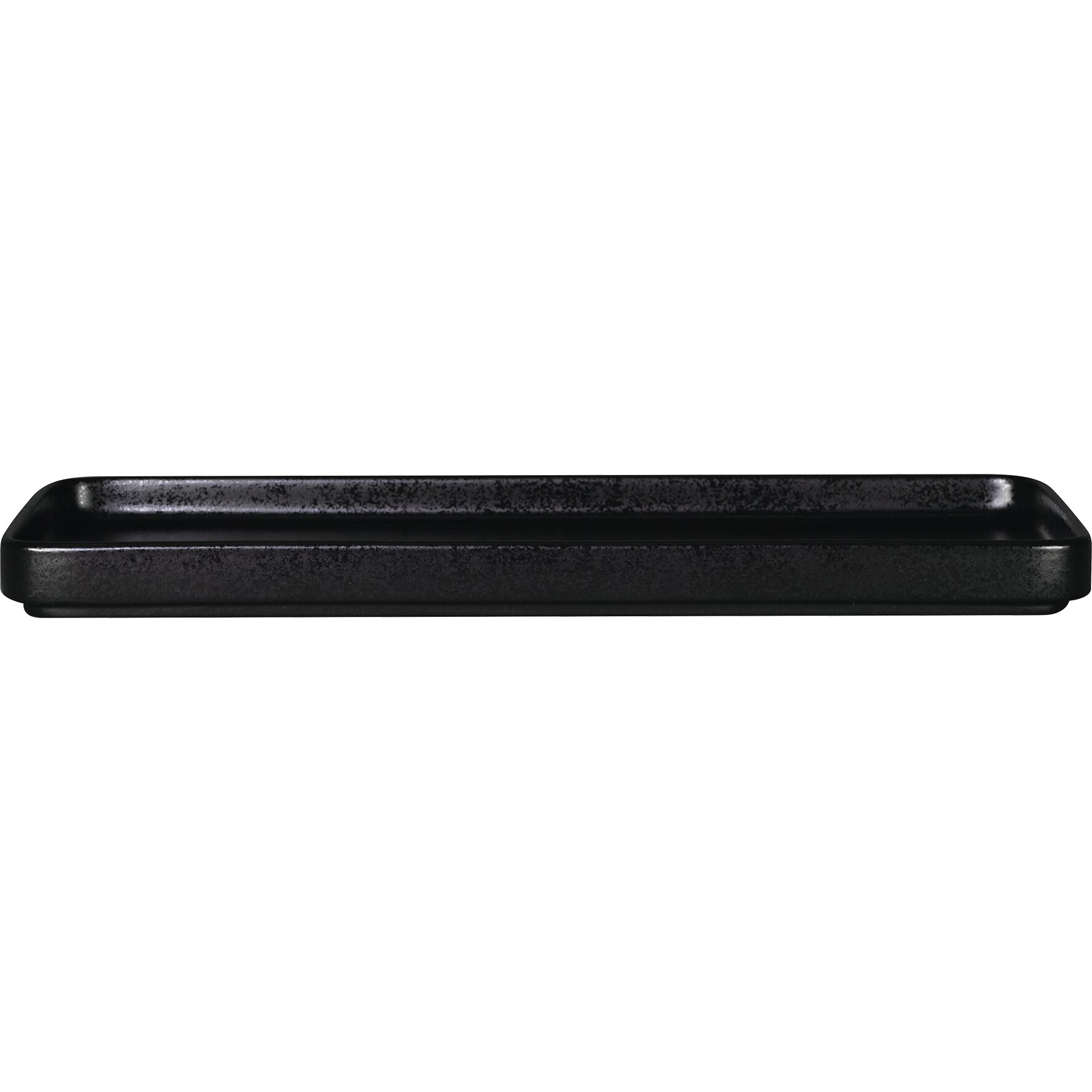 Teller flach rechteckig 320 x 160 mm schwarz Karbon Fractal