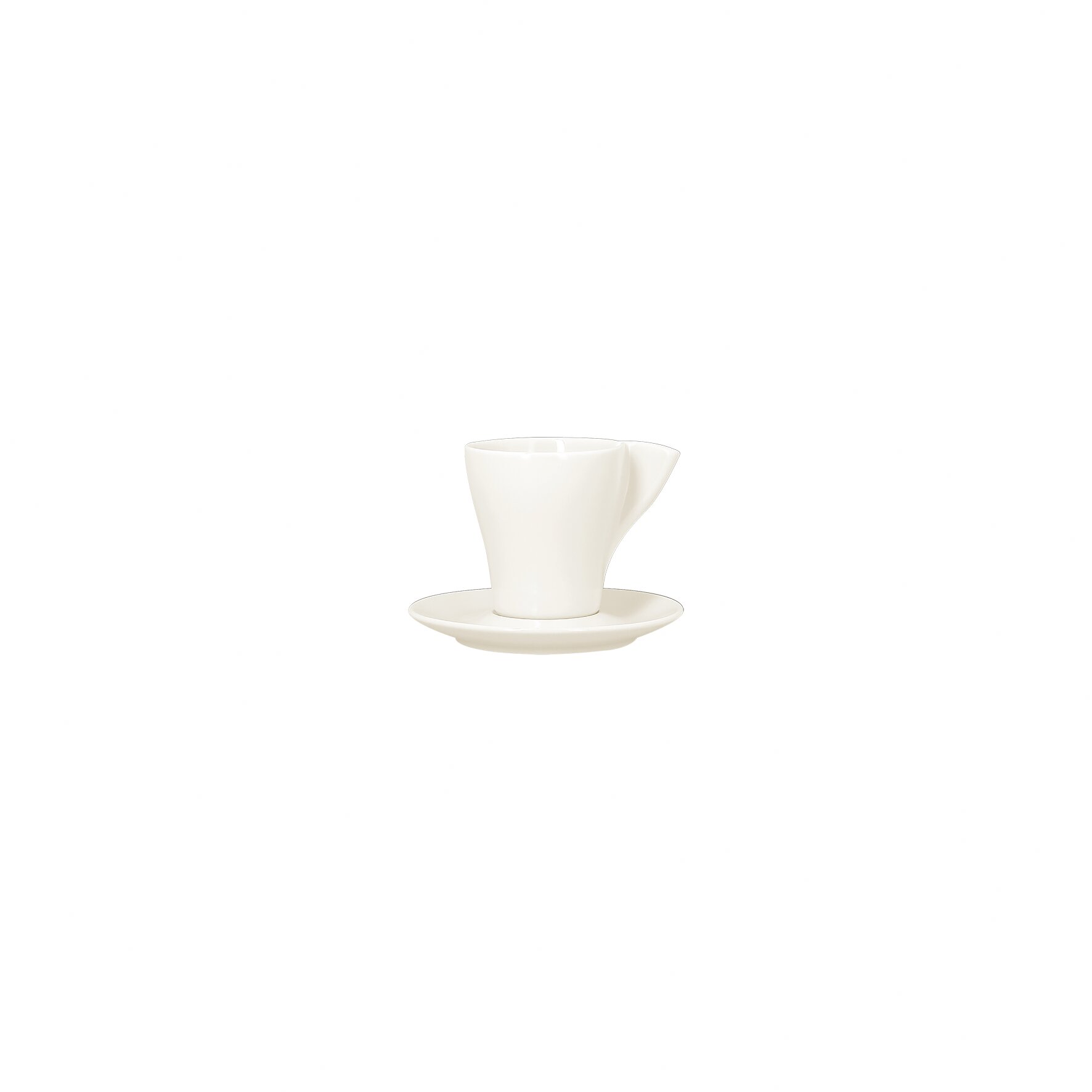 Kaffeetasse mit massivem Henkel swirls 0,15 l plain-white
