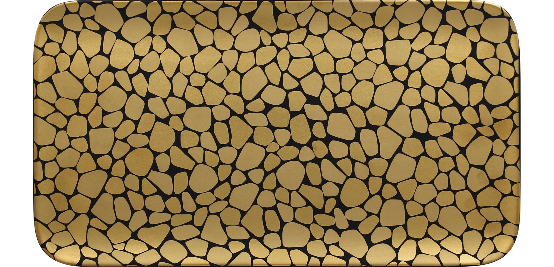 Platte rechteckig 380 x 210 mm schwarz / gold