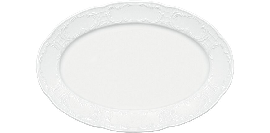 Platte oval mit Fahne 280 x 185 mm
