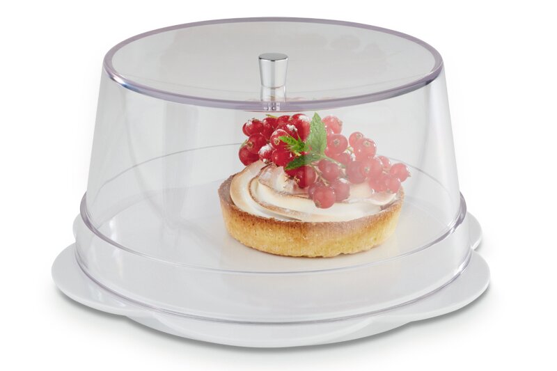 Haube mit verchromten Griff 205 mm transparent