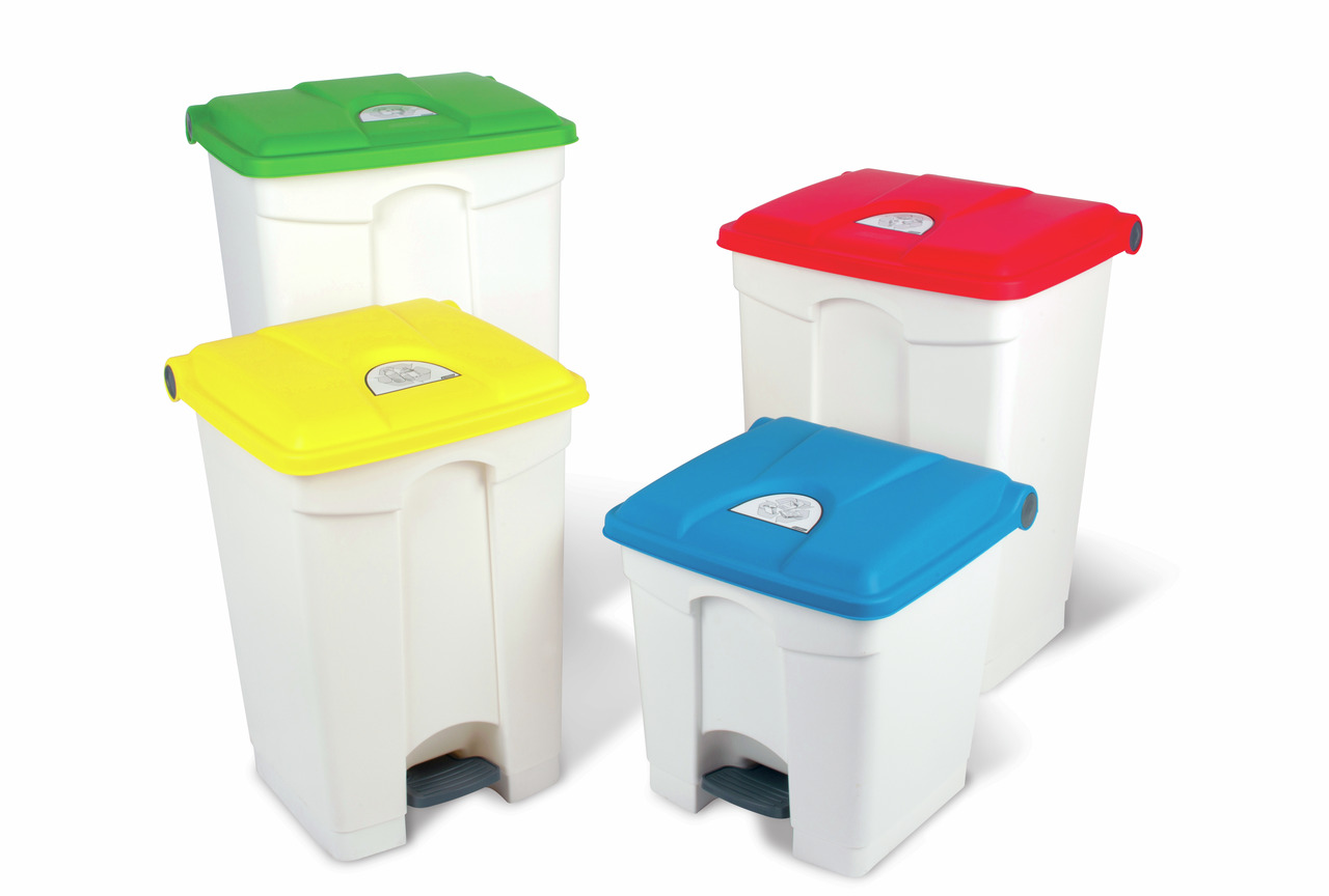 Treteimer 70 l rechteckig weiß / grau 412 x 495 x 673 mm