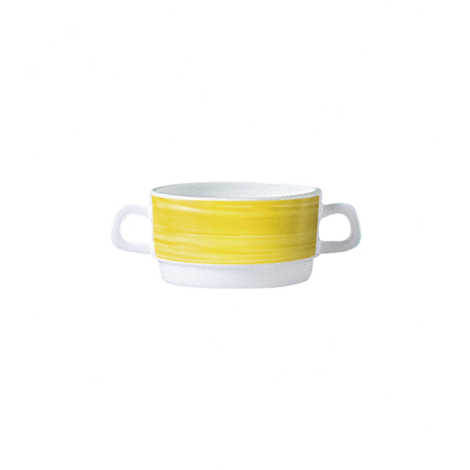 Restaurant Suppentasse mit 2 Henkeln stapelbar 96 mm / 0,32 l gelb