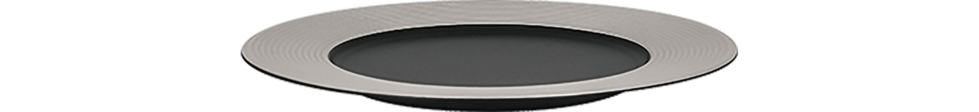 Teller flach 220 mm schwarz / silber