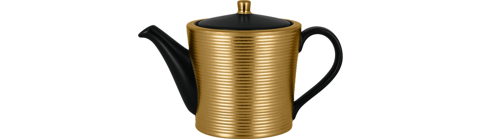 Teekanne mit Deckel 0,40 l schwarz / gold