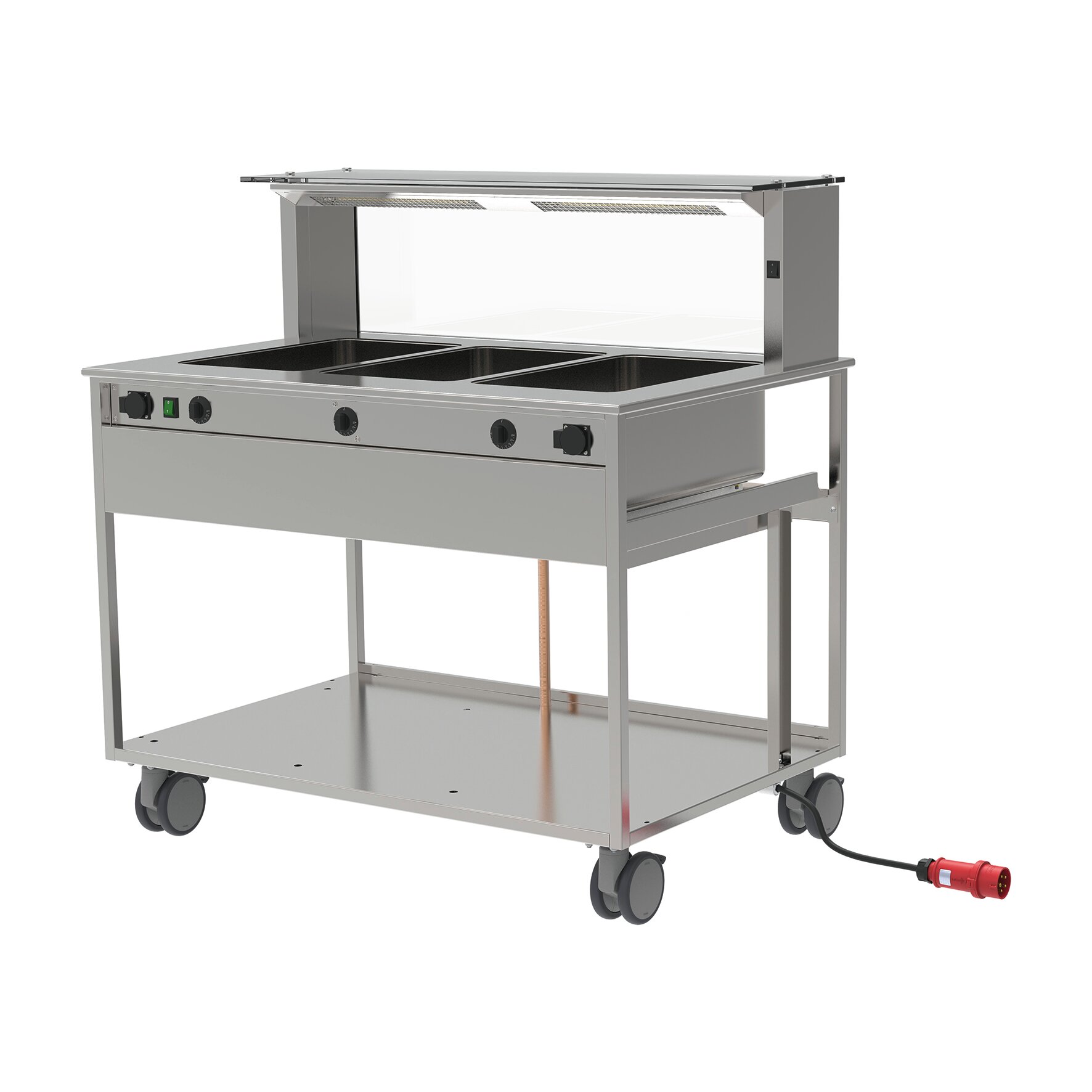Warmhaltemodul Bain-Marie nass/trocken, fahrbar, mit Licht/Wärme Aufsatz