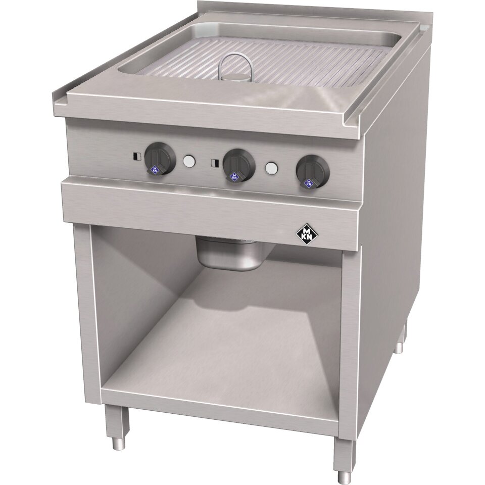 Elektro-Griddleplatte gerillt / 1 Supra CrNi-Stahl / Bratfläche 500 x 540 mm