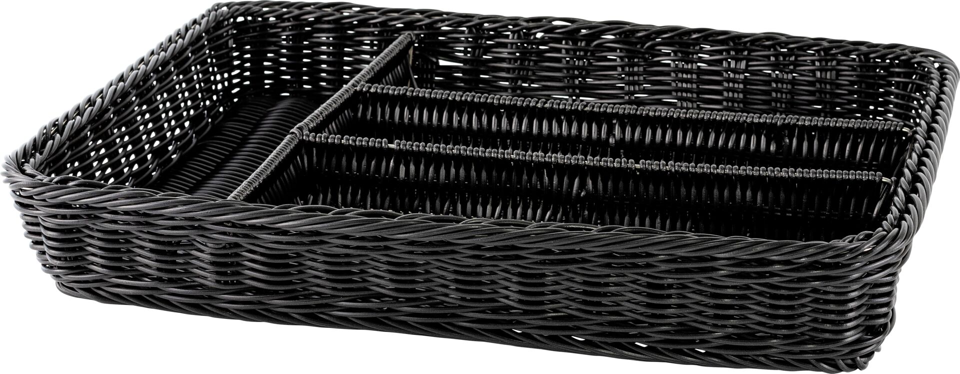 Korb Besteck 4 Fächer 40x30x6,5cm schwarz