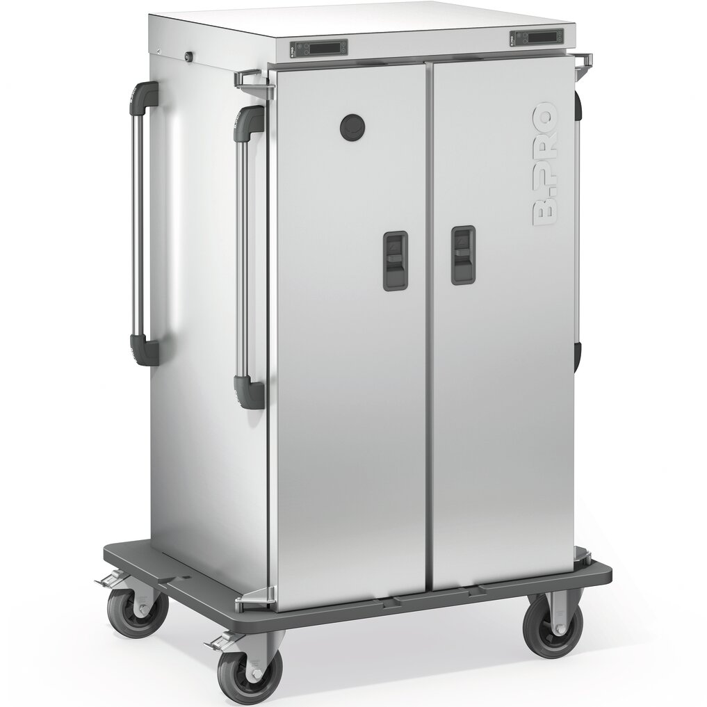 Speisentransportbehälter fahrbar/ umluft beheizt / -gekühlt für 2 x 30 Einschübe