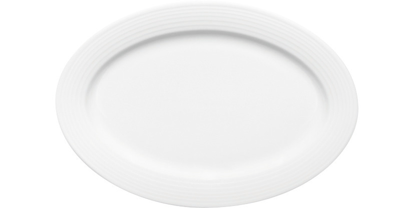 Platte oval mit Fahne 260 x 179 mm