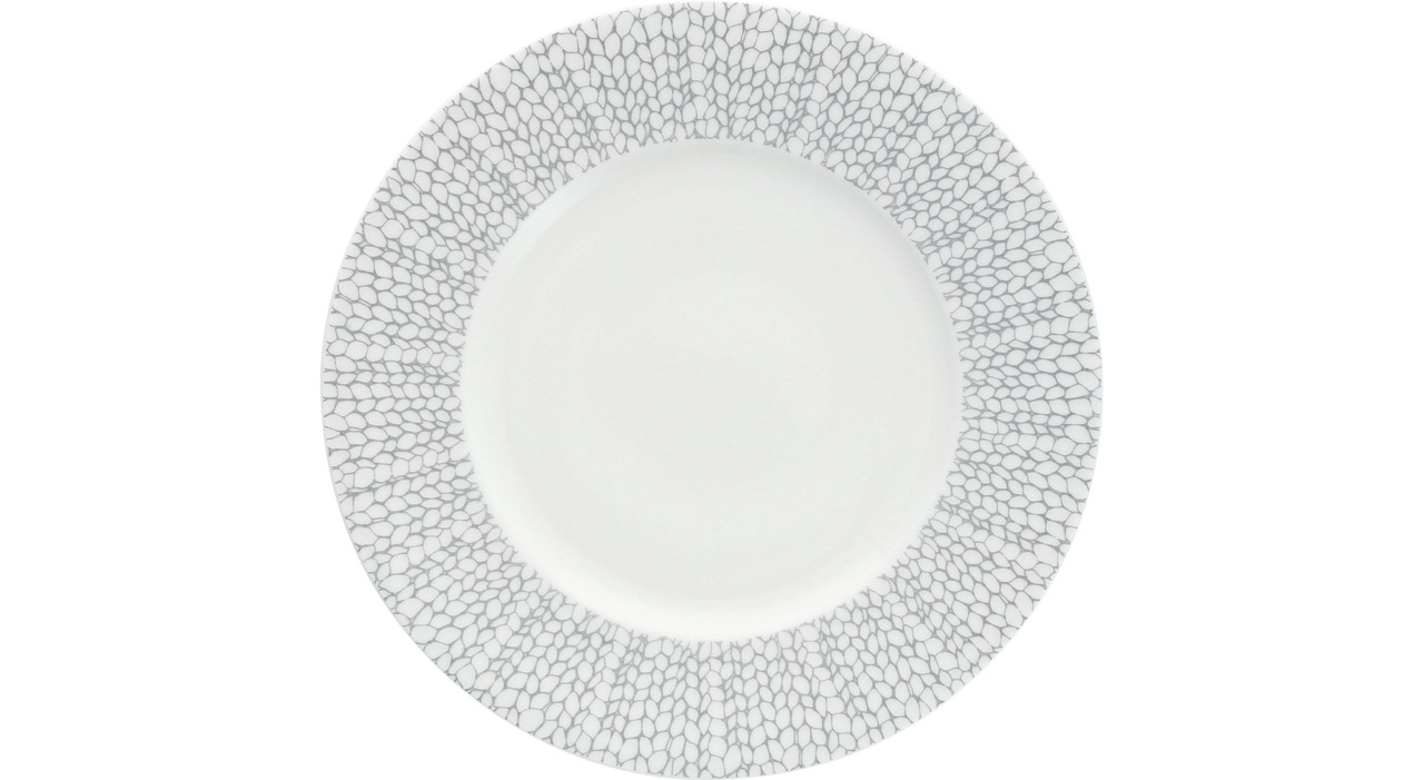 Teller flach mit Fahne 220 mm weiß-grau Amanda