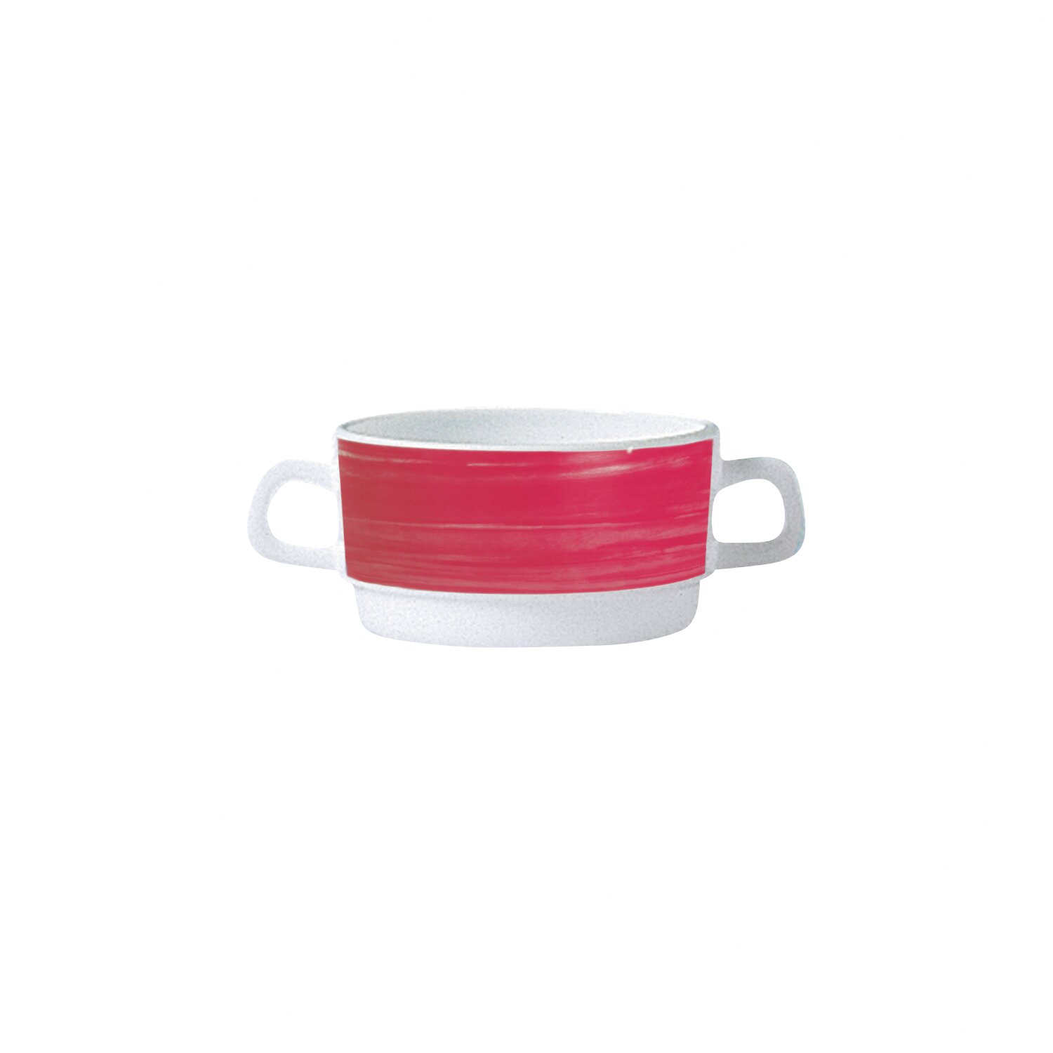 Restaurant Suppentasse mit 2 Henkeln stapelbar 96 mm / 0,32 l rot