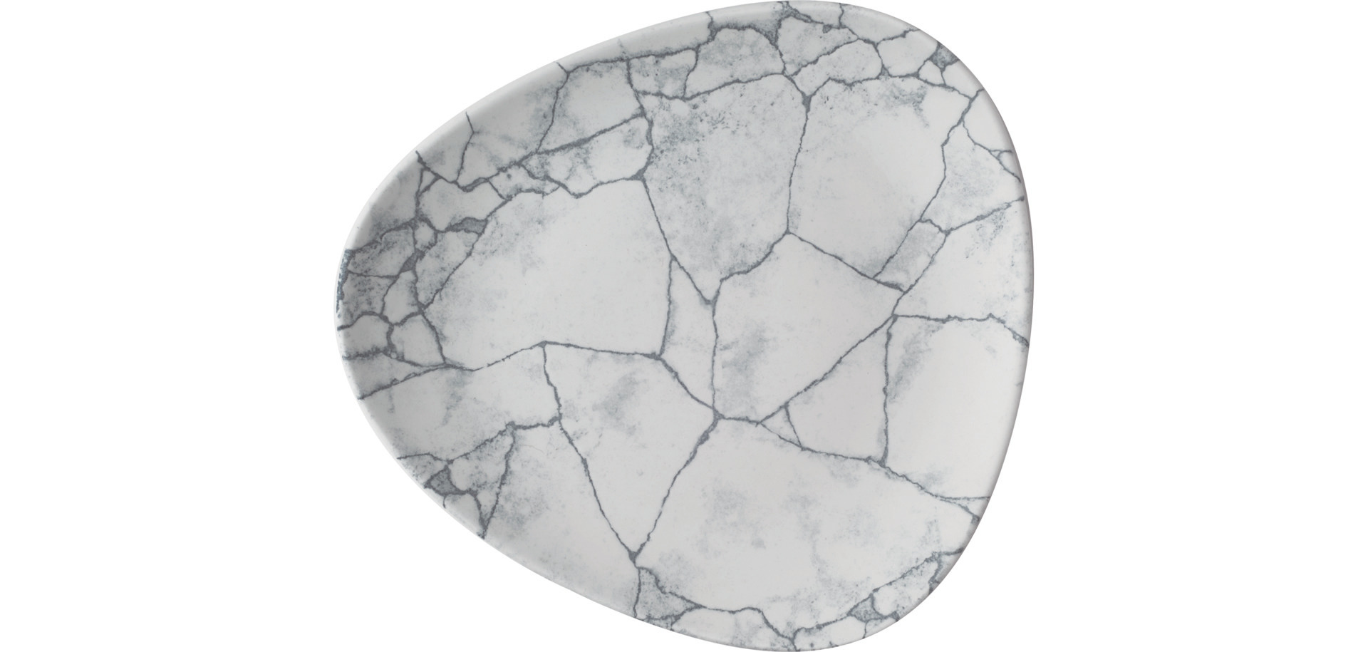 Teller flach dreieckig 192 mm Kintsugi Pearl Grey