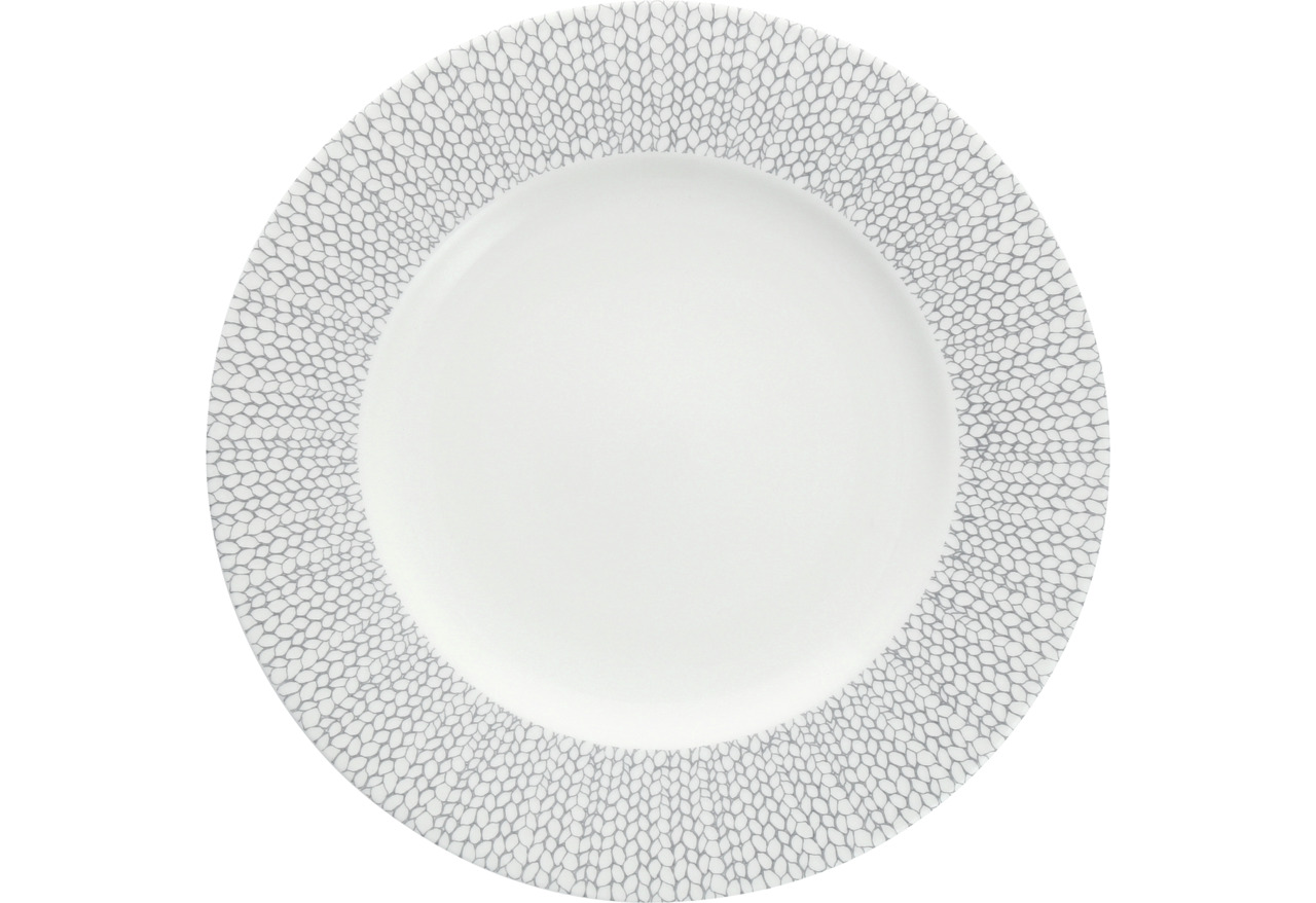 Teller flach mit Fahne 275 mm weiß-grau Amanda