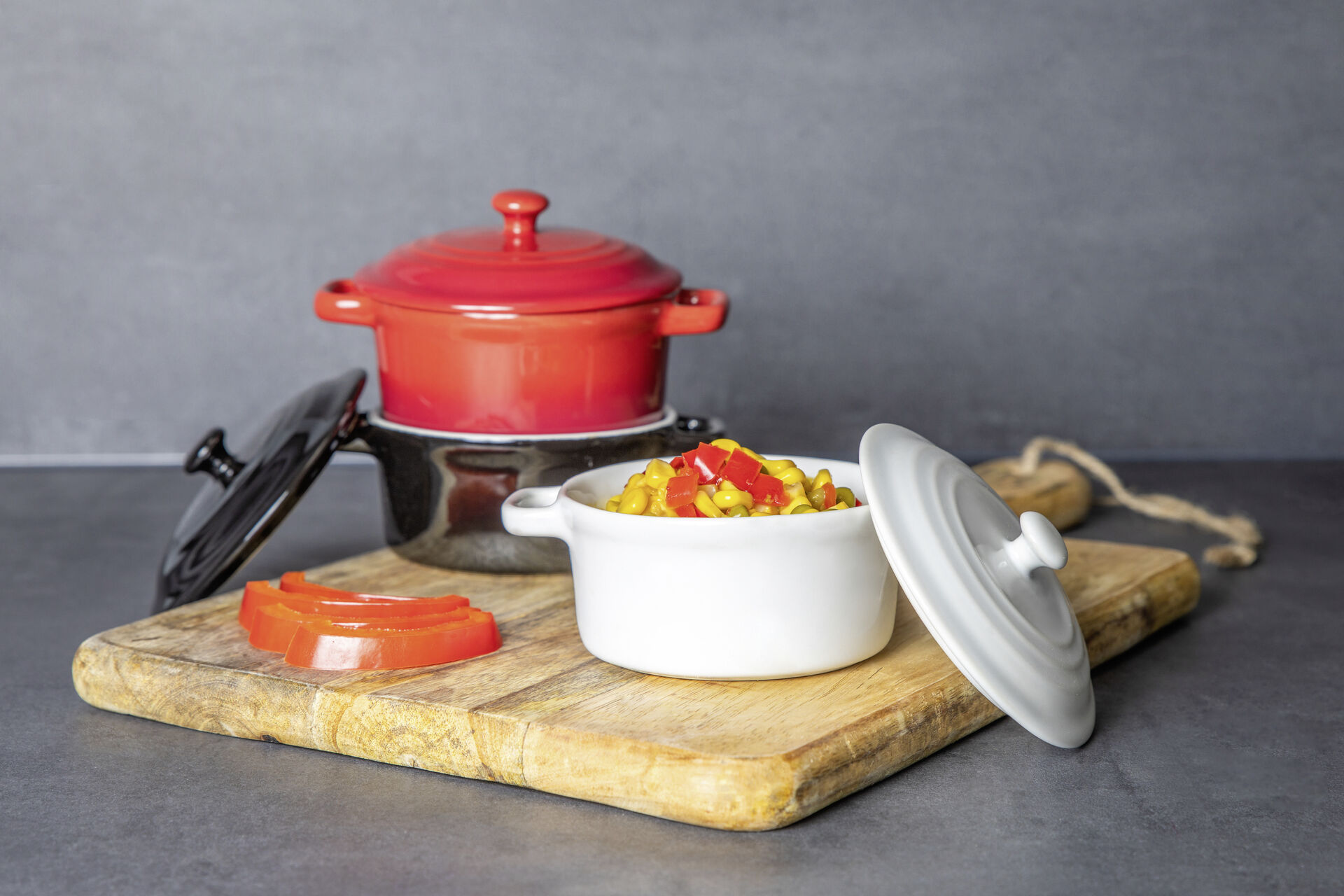 Mini-Casserole "Lory" 10 cm H: 5 cm rot