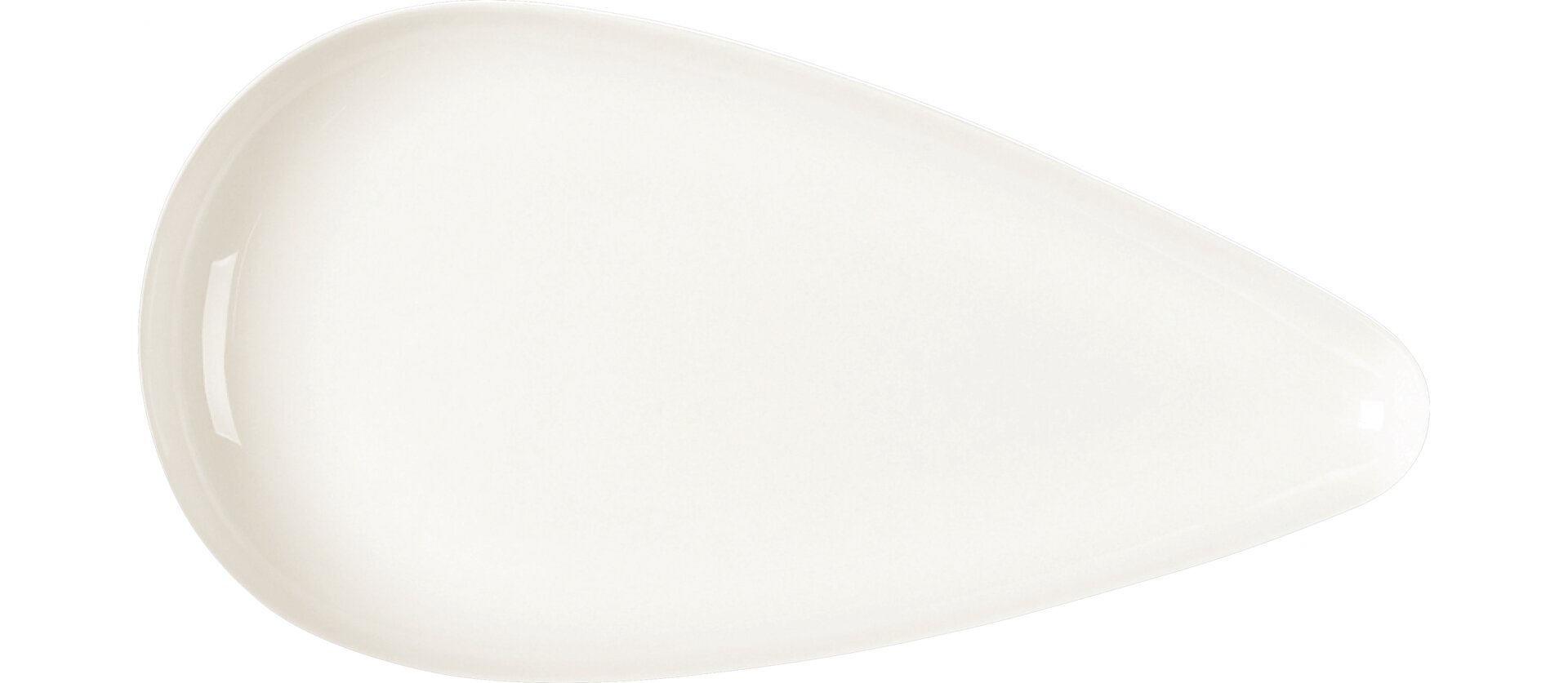 Platte in Tropfenform 355 x 185 mm weiß
