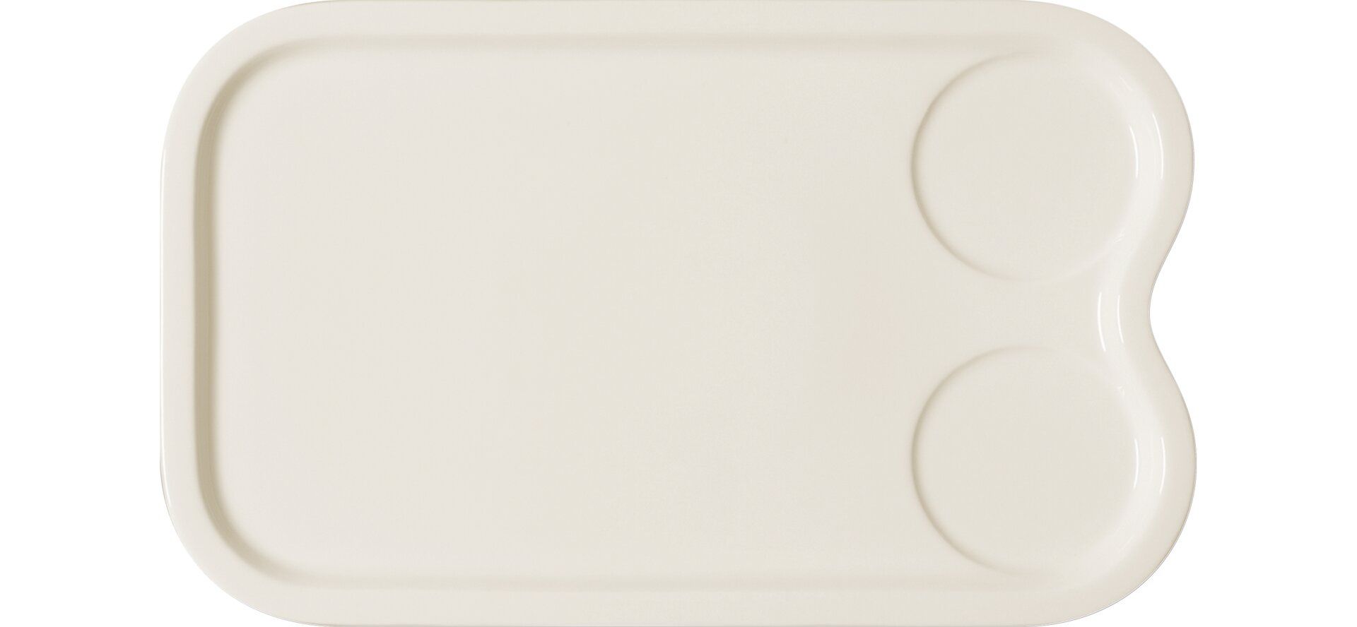 Platte rechteckig 2 Ringe 330 x 220 mm crème