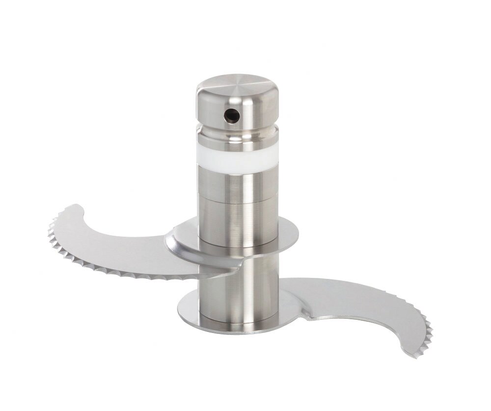 Messer gezahnt mit 2 Klingen zum Kneten + Zerkleinern