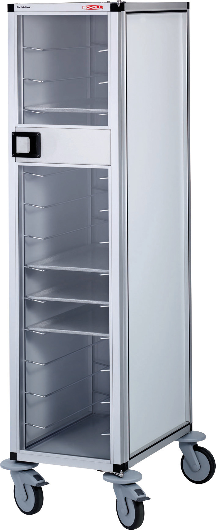 Tablett-Abräumwagen 1-teilig mit Tür / für 13 GN-Tabletts / 100 mm Abstand