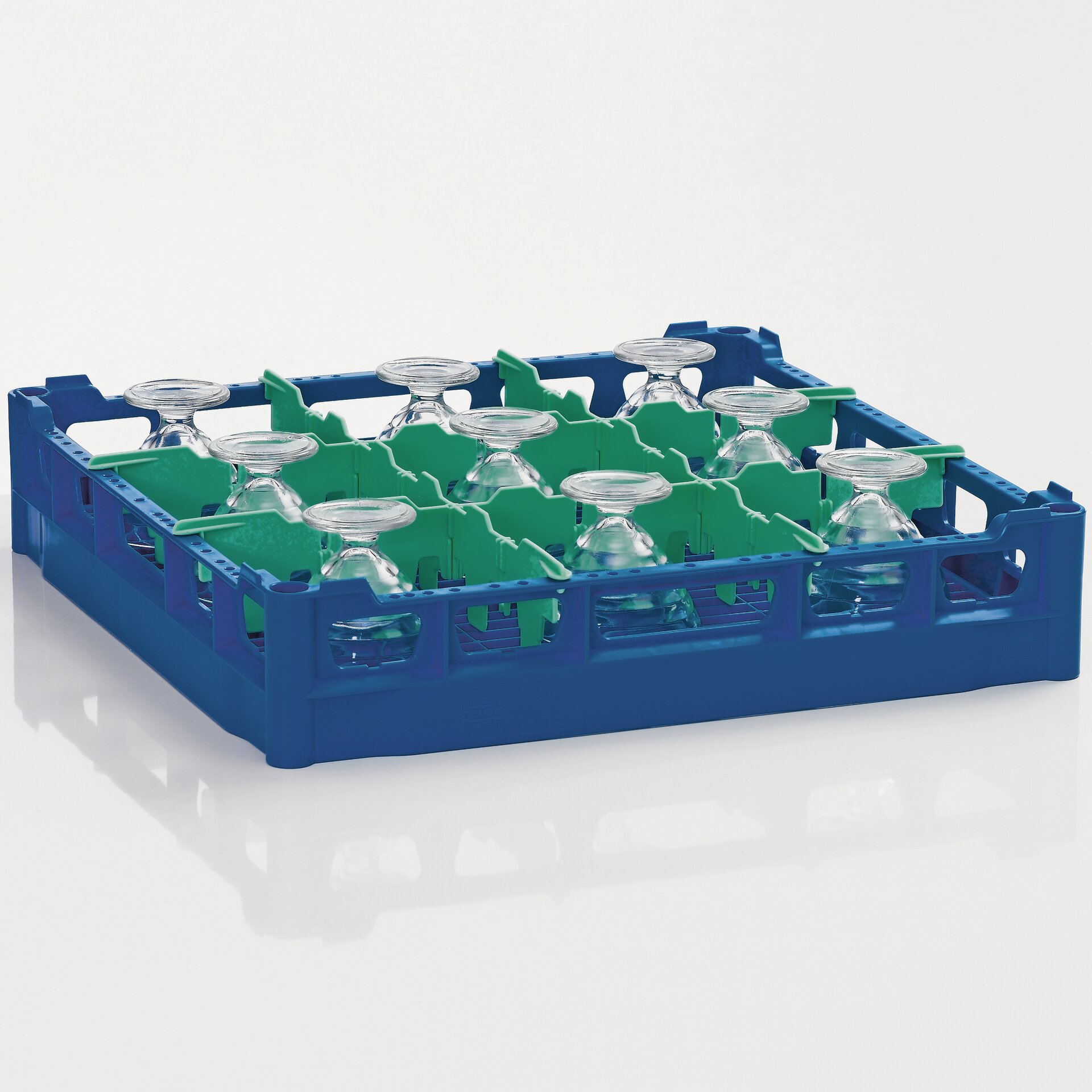 Gläserkorb Kunststoff für 9 Gläser / 500 x 500 mm / max. Glashöhe 70 mm