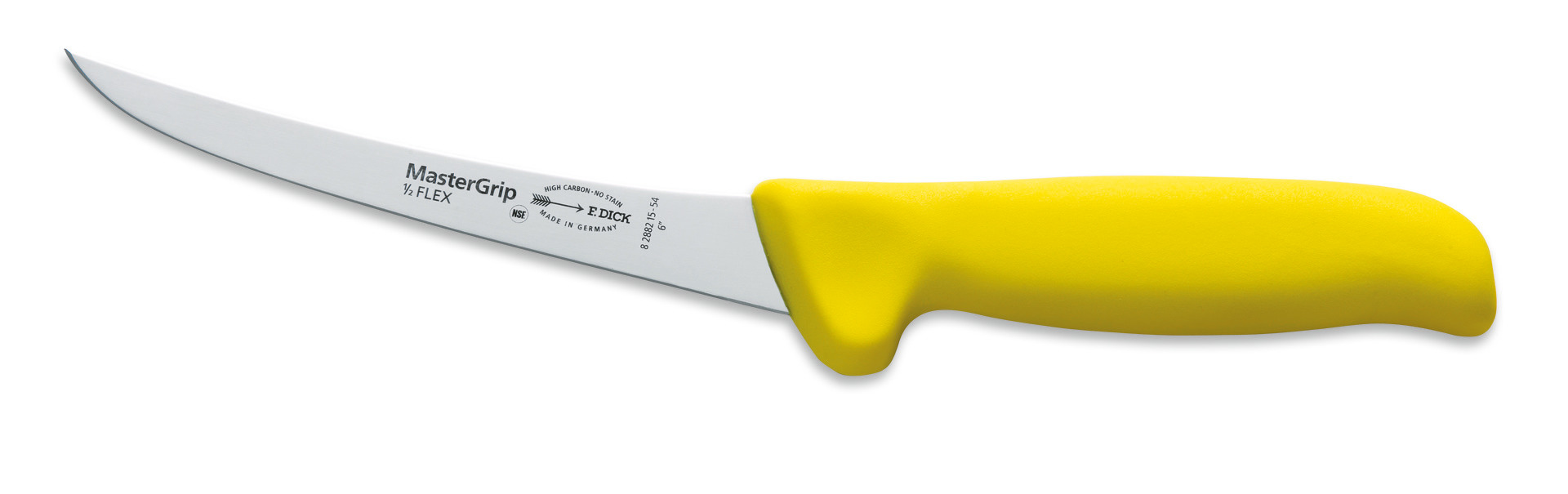 Ausbeinmesser Klingenlänge 150 mm geschweift / flexibel / gelber Griff