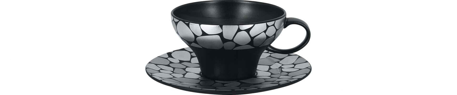 Teetasse 0,23 l silber / schwarz