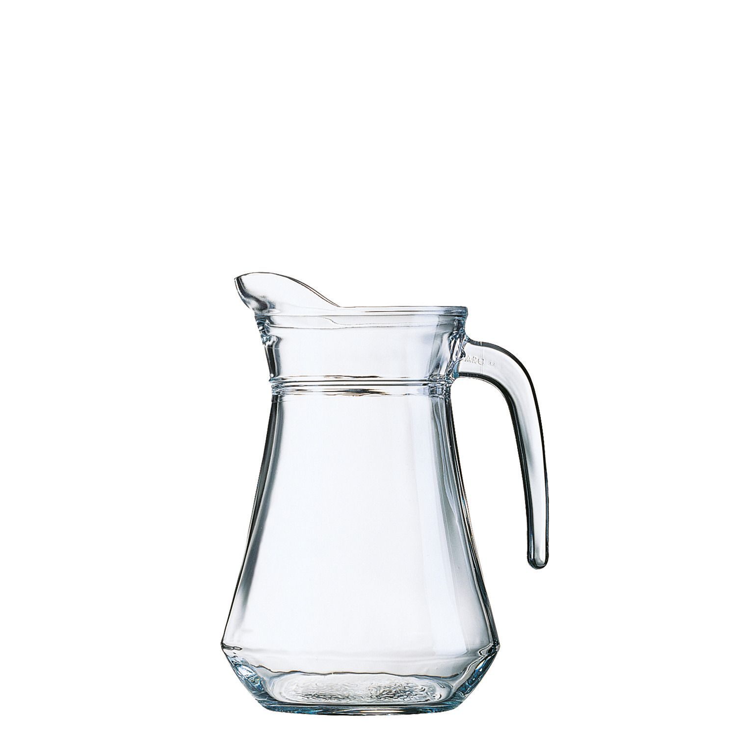 Glaskrug mit Henkel 126 mm / 1,30 l transparent