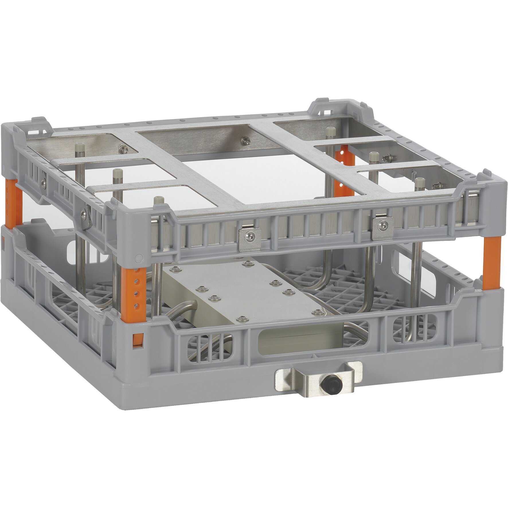 Flaschenkorb Größe S + Korbadapter  Edelstahl/Kunststoff / 400 x 435 x 200mm