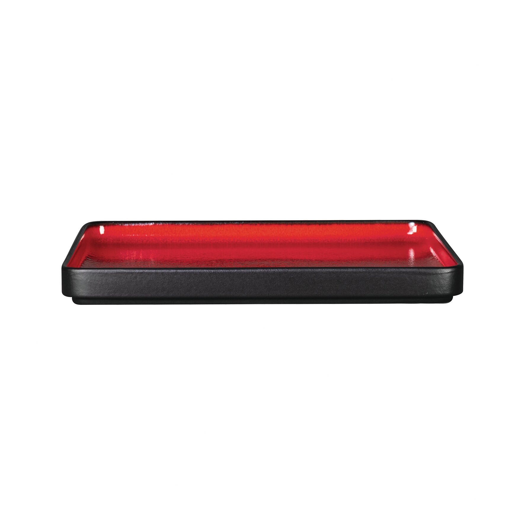 Teller flach quadratisch 240 x 240 mm rot Fractal