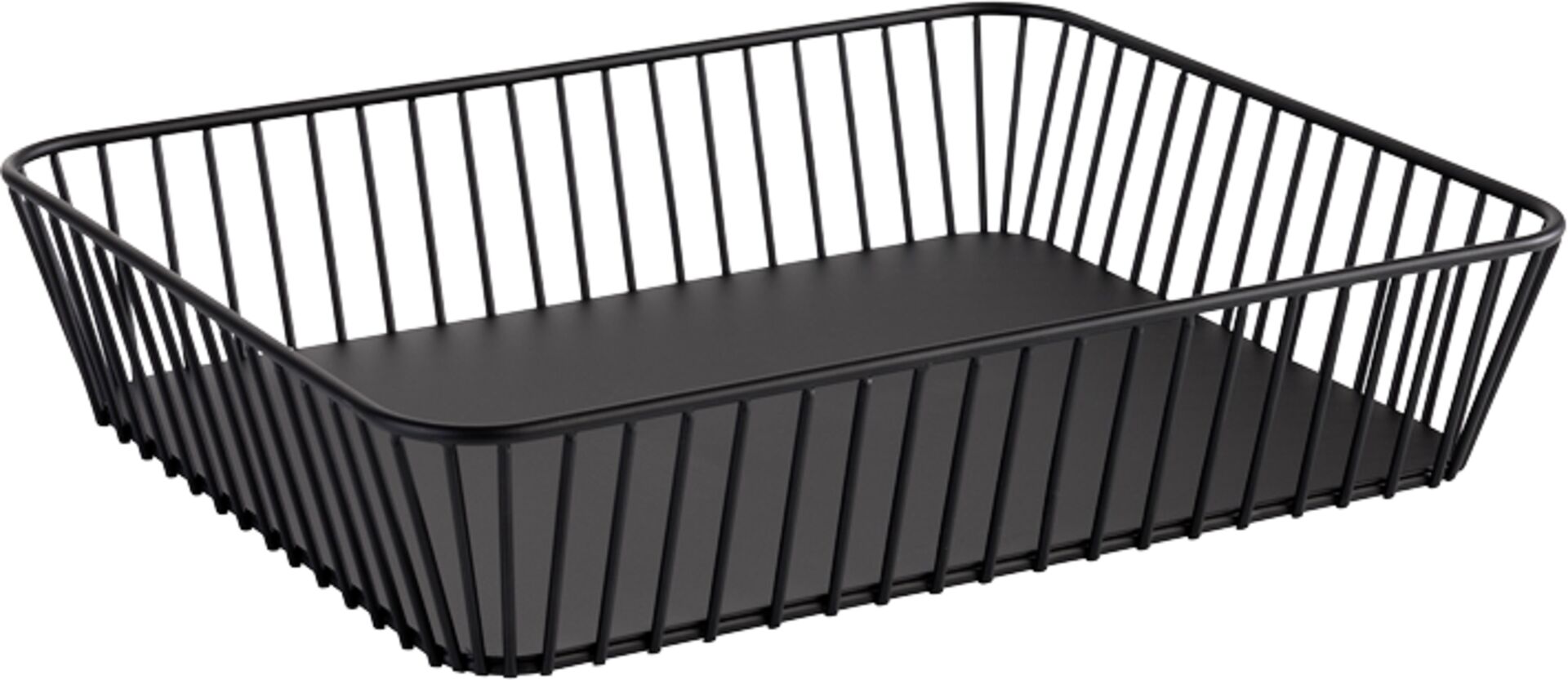 Korb "Urban" Metall schwarz L: 32,5 x B: 26,5 x H: 7,5 cm GN 1/2