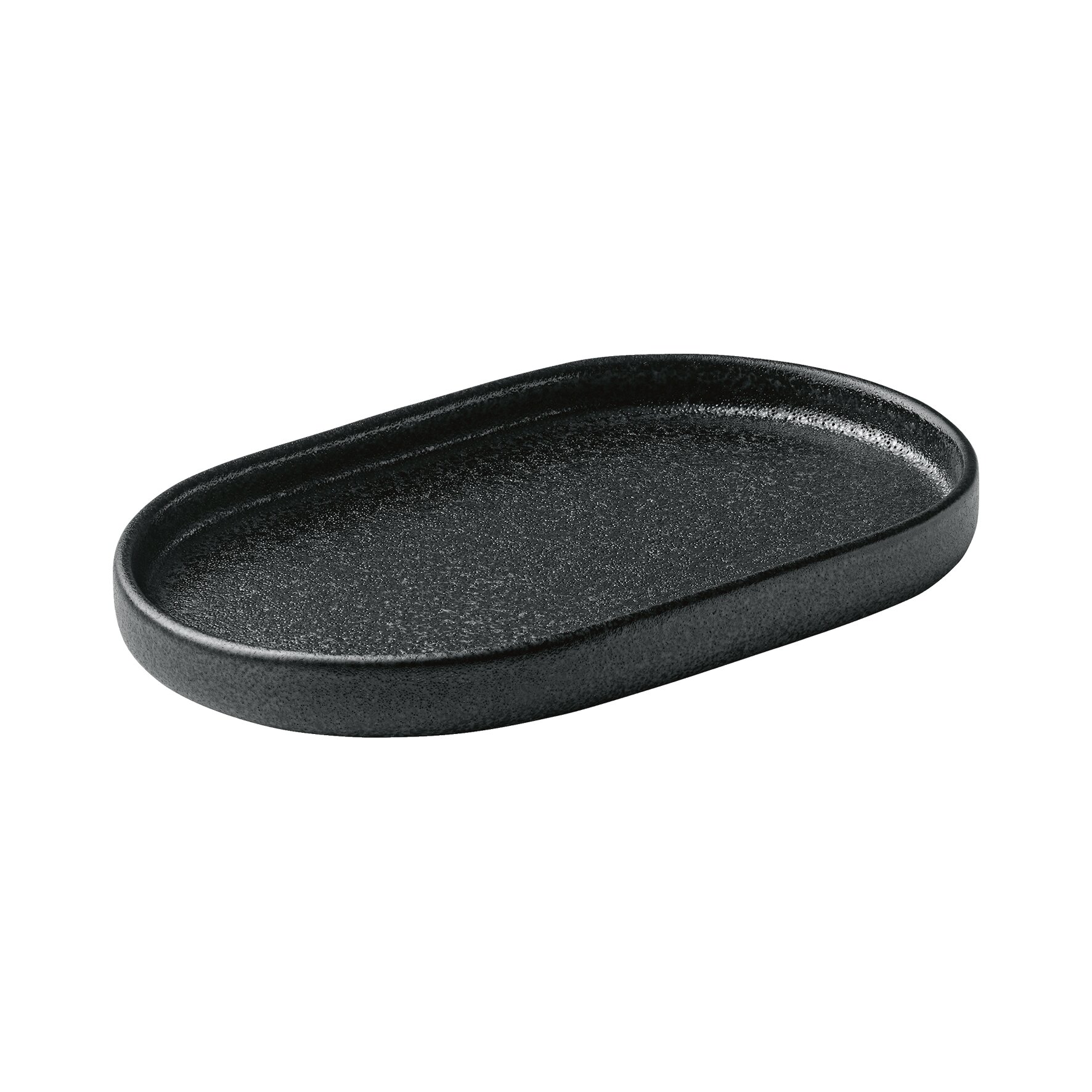Platte oval 180 x 110 mm schwarz Nara schwarz