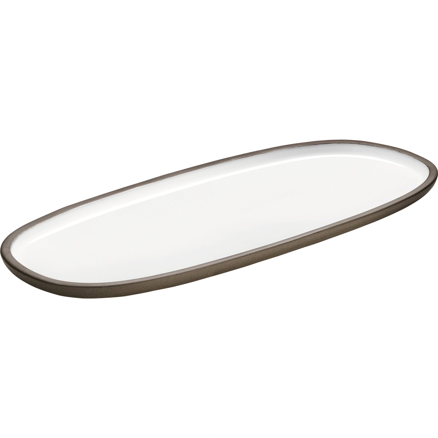 Platte oval 350 x 150 mm weiß ReNew